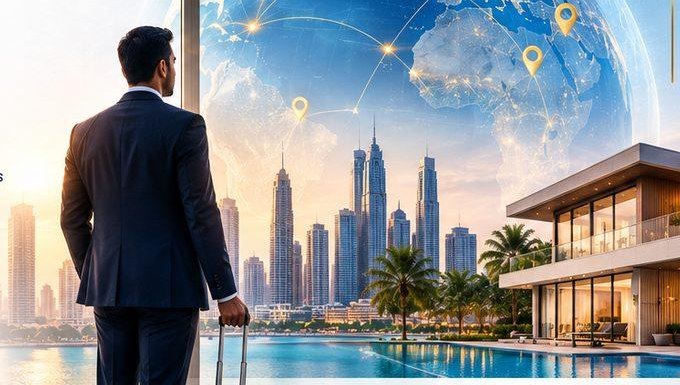 An investor looking out over a global network of property markets